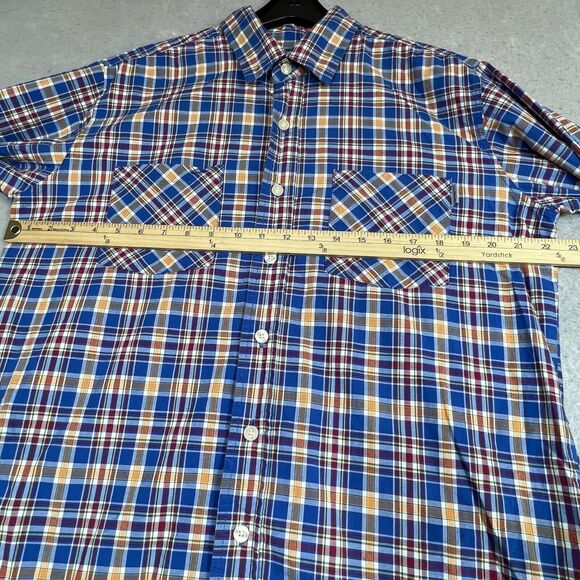 Carhartt Shirt Mens Size Large Blue Orange Red Plaid Long Sleeve Button Down - Picture 9 of 12